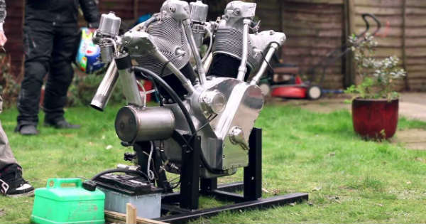 home made 5 litre v twin engine